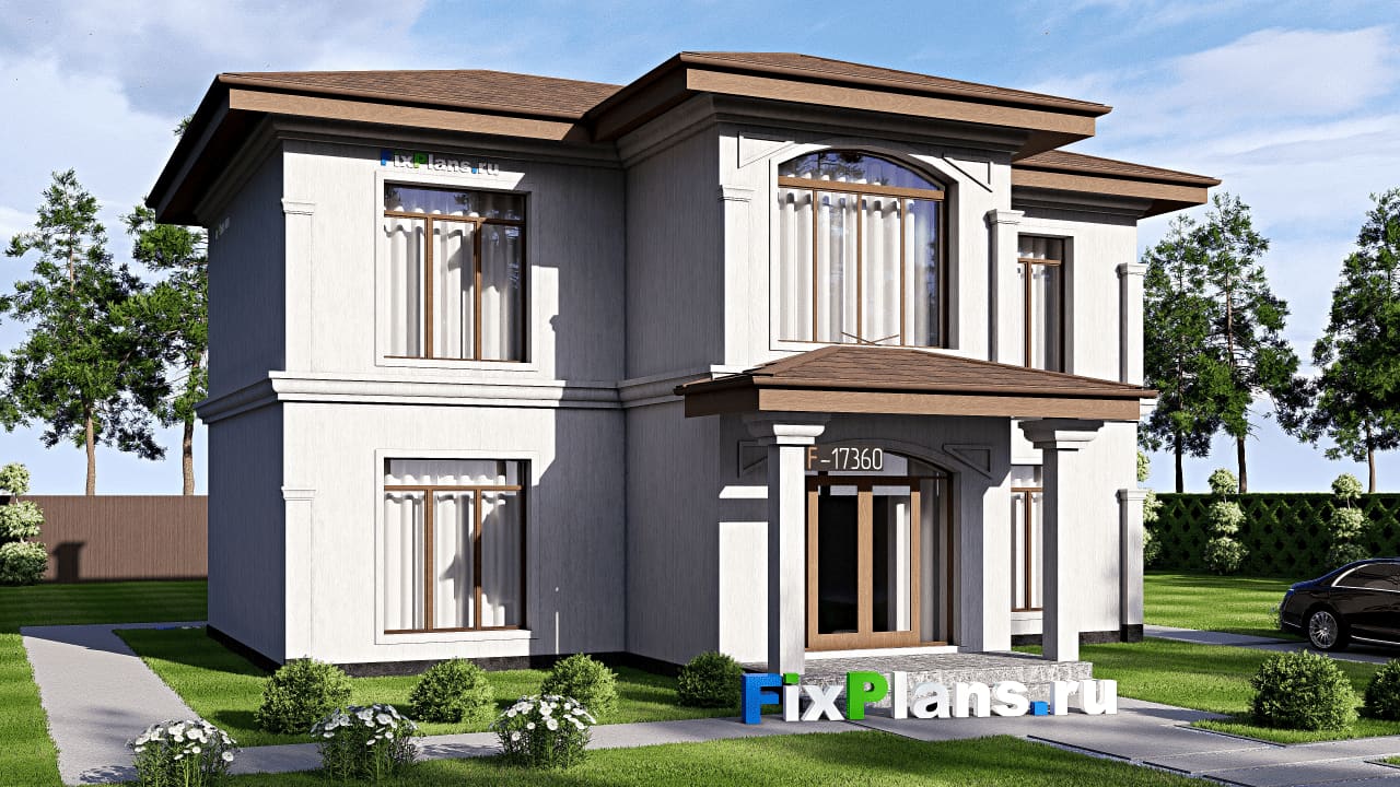 Двухэтажный дом F-17360 — фасад