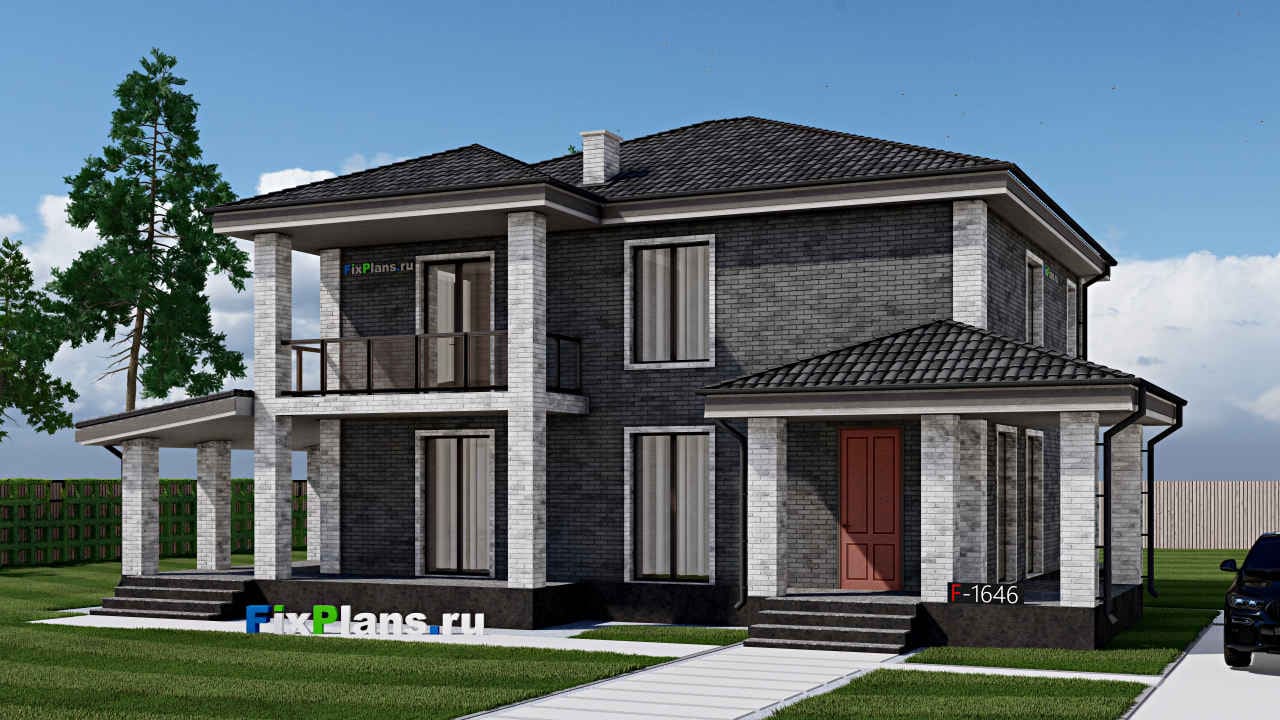 Двухэтажный дом F - 1646 — фасад